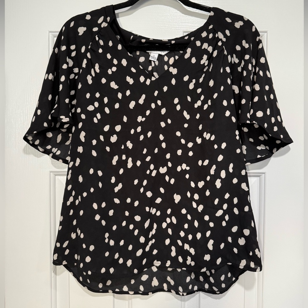 Counterparts Black and White Patterned Blouse